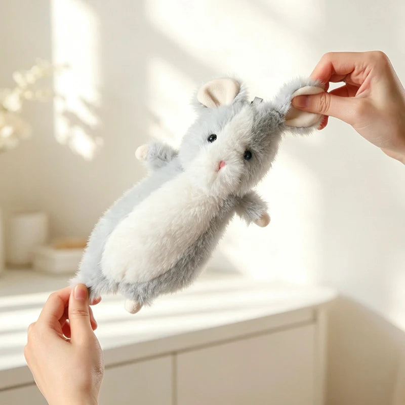 12cm Cute Fancy Rat Plush Toys Cartoon Kawaii Rat Doll Soft Cozy Lying Prone Pets Office Companion Adorable Birthday Gift
