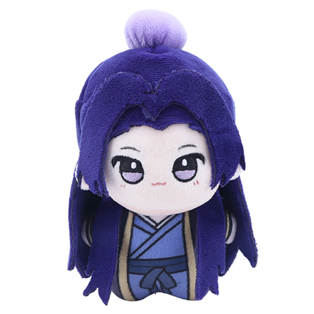 かわいい ちびキャラ ぬいぐるみ 紫の和装と緑のフード 2個セット