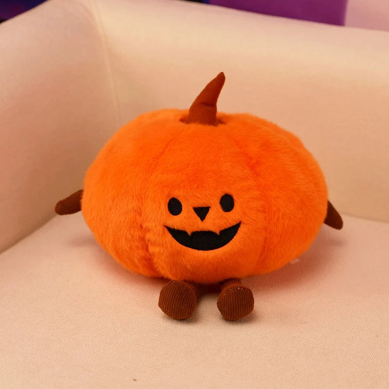 20cm Halloween Pumpkin Plush Toy Stuffed Cartoon Holiday Gift Cute Doll Bat Pumpkin Tricking Pops Festival Decor Gifts