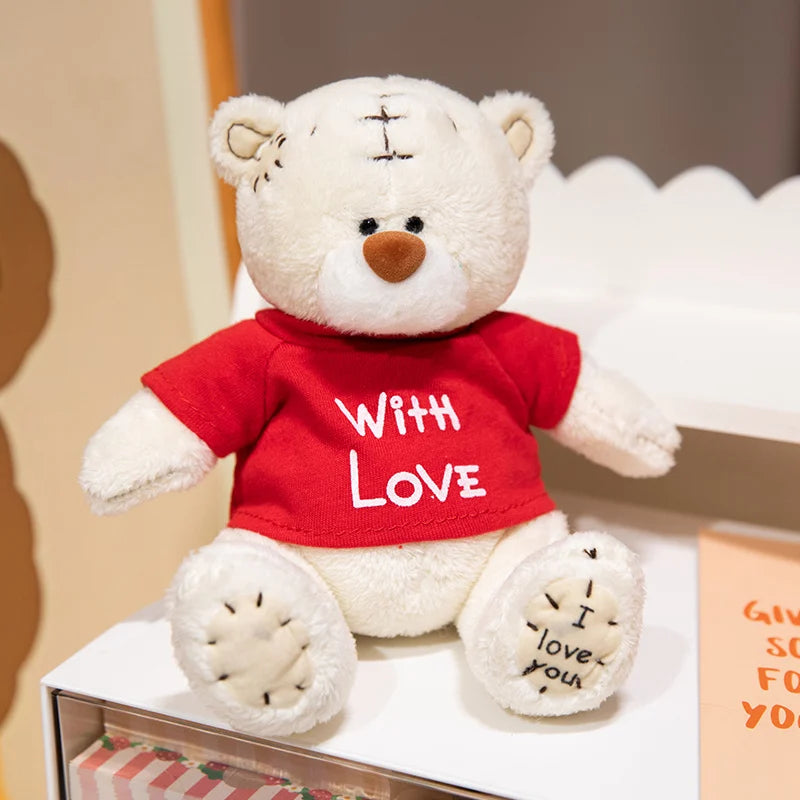 卒業祝い 縫い目入り テディベア 黒ガウン「I Love You」