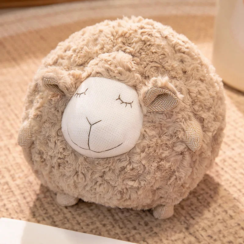 丸い もこもこ ひつじの寝顔 ぬいぐるみクッション
