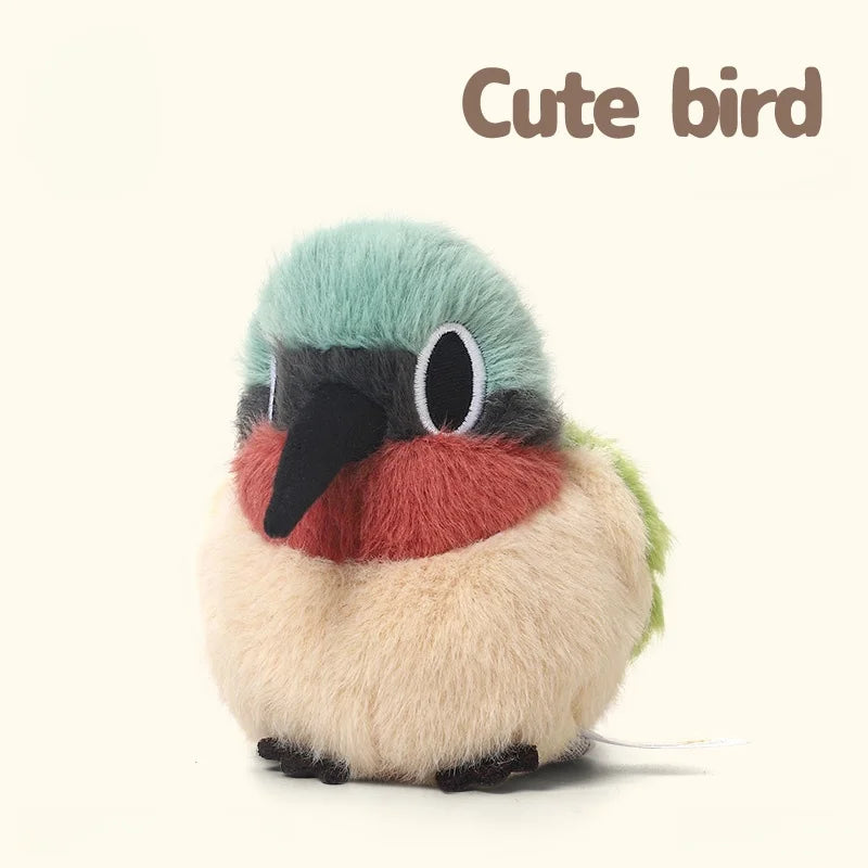 かわいい青緑と赤の小鳥 ぬいぐるみ