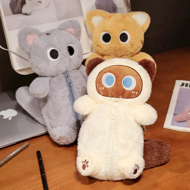 かわいい グレーの ふわふわ ぬいぐるみ ティッシュケース