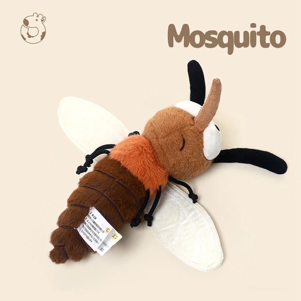 25cm Cute Summer Mosquito Plush Toys Cute Stuffed Bug with Angry Face Fluffy Mosquito Dolls Room Decor Children Birthday Gifts