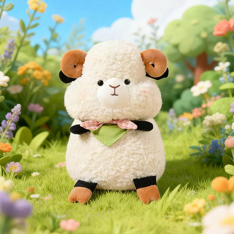Sweet White Sheep Lam Plush Toys Hold Tulip Flower Soft Stuffed Hug Doll Plush Toy Kid Girl Birthday Christmas Gift