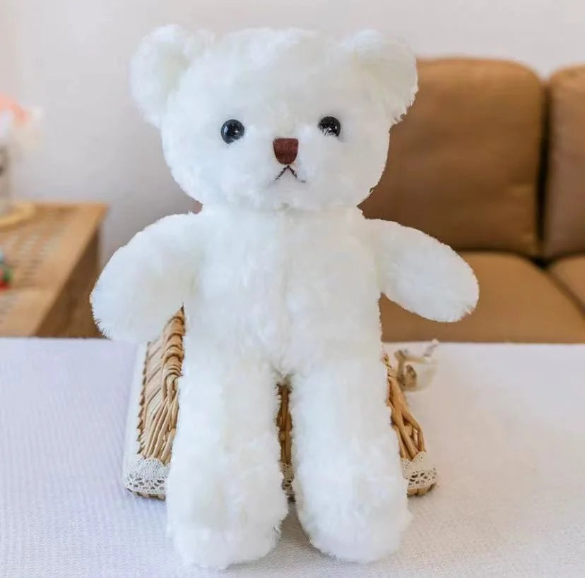 20cm Cute Dressed Teddy Bear Plush Toy Adorable Stuffed Animal with Soft Twisted Teddy Bear Perfect Gift for Girlfriend and Kids
