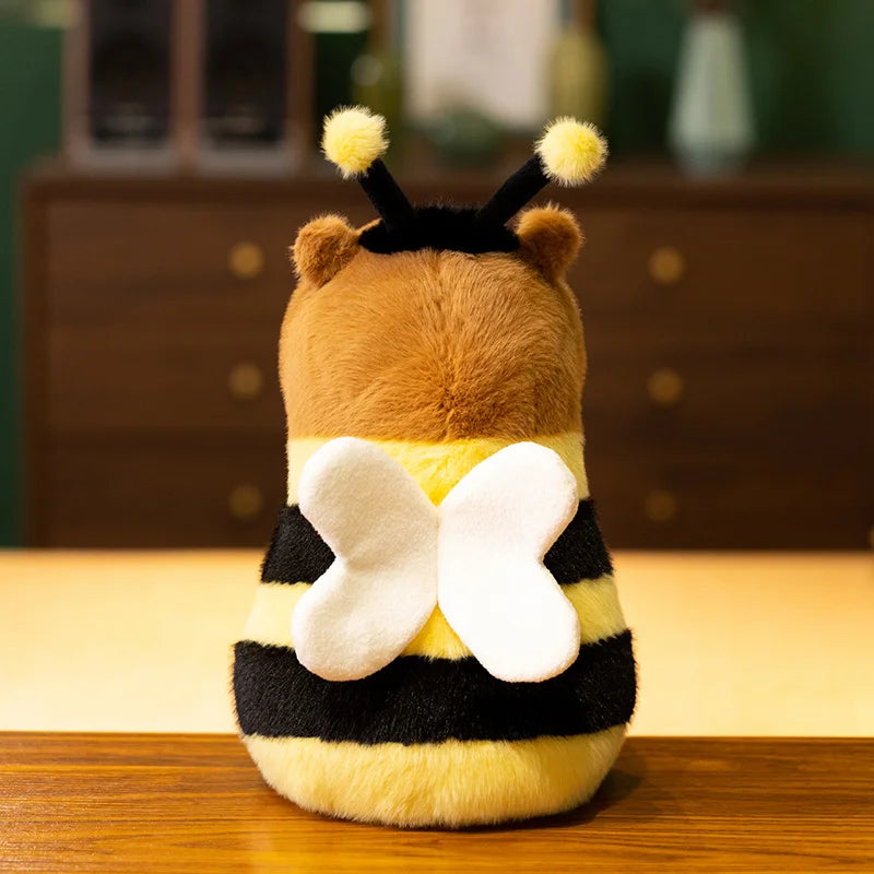 ふわふわ眠り目ミツバチカピバラぬいぐるみ
