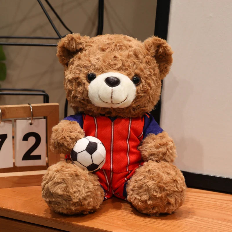 クリーム色のサッカー ドイツ代表 ユニフォーム テディベア ボール付き
