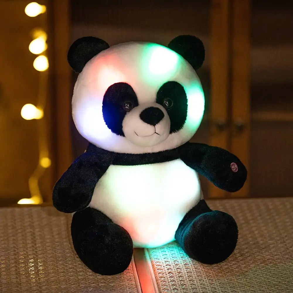LED Panda Stuffed Animal Glow Soft Bear Plush Toys Light up in Dark Family Companion with Night Lights  Gift for Kids Christmas