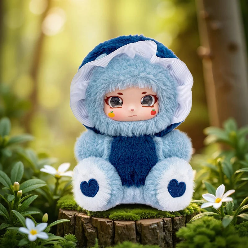 ふわふわ きのこ帽子 アニメ顔 ぬいぐるみ キーホルダー