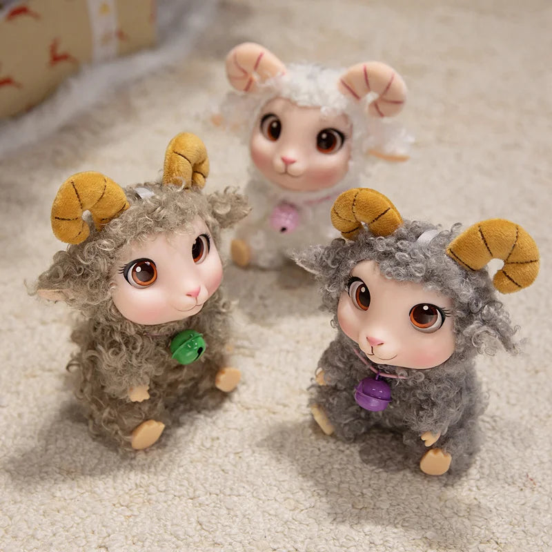 ぽっちゃり くりくり目 の もこもこ ひつじ ぬいぐるみ