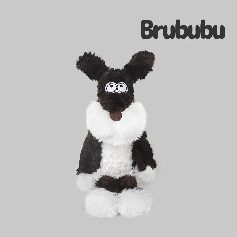 Jooki ブルブブ ふわふわ黒白 犬のぬいぐるみ