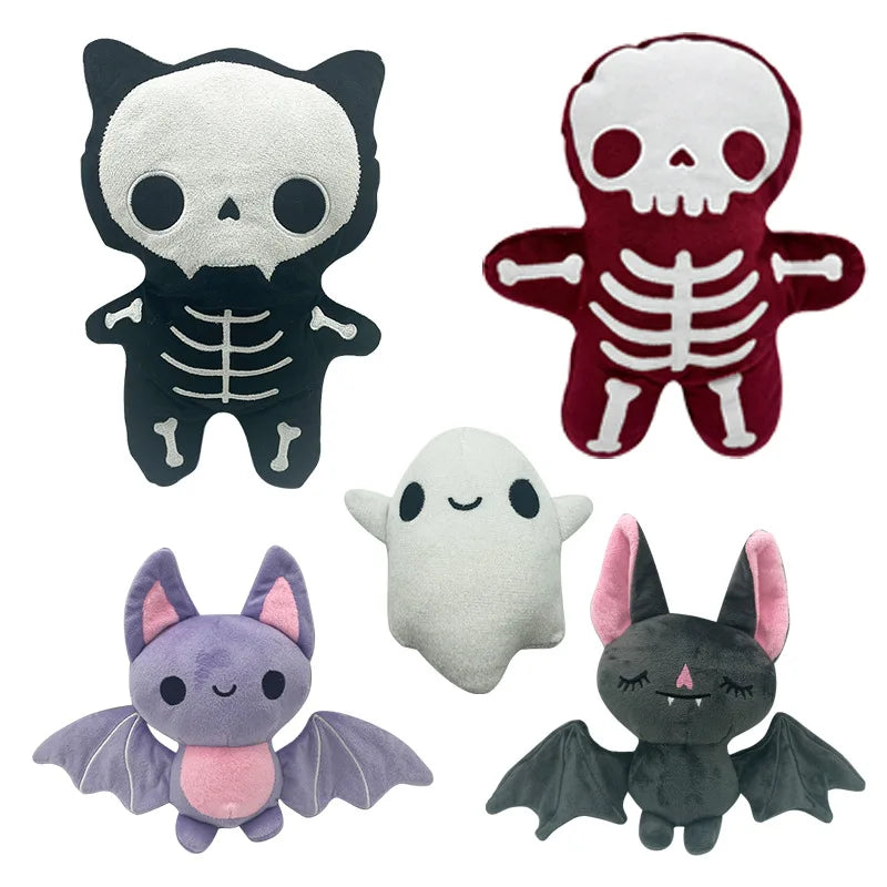 Halloween Plushies Mini Lavender Sleepy Bat Plush Toys Cute Cartoon Skeleton Cat Pillow Soft Ghost Models Halloween Kids Gifts