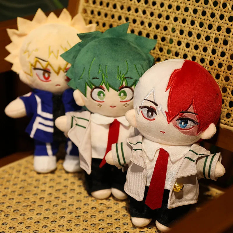 Japanese Anime My Hero Academia Plush Toys Cartoon Stuffed Midoriya Izuku Bakugou Katsuki Todoroki Shoto Dolls Kids Gifts Birth