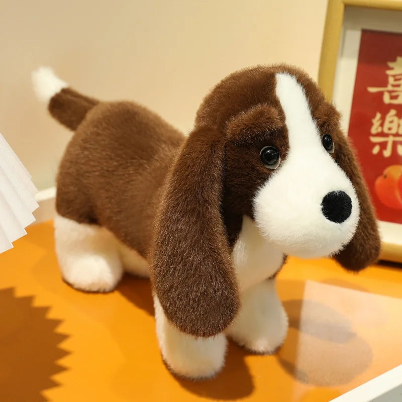 かわいい ふわふわ ビーグル子犬 ぬいぐるみ 茶白模様