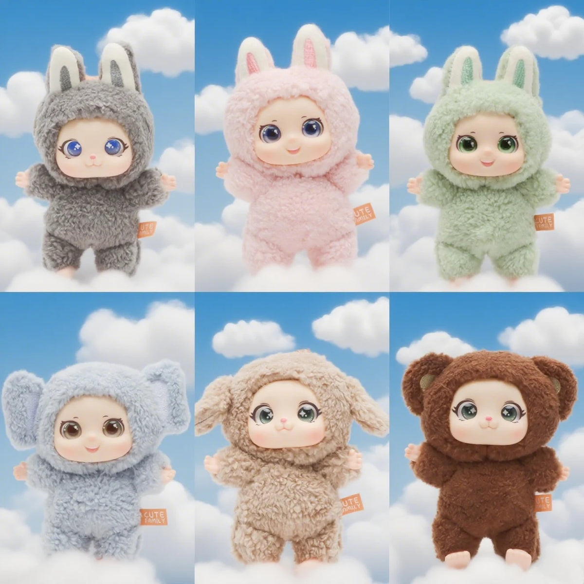 かわいい ふわふわうさぎ 着ぐるみ ドール グレー