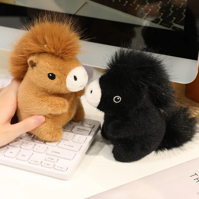 かわいい ふわふわ ポニー ぬいぐるみ 白と茶色の2個セット