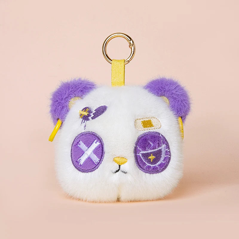 New Gothic Bunny Plush Keychain Animal RabbitBag Charm with Bandage Desian Kawaii Key Ring Pendant Car Bag Ornament Gift