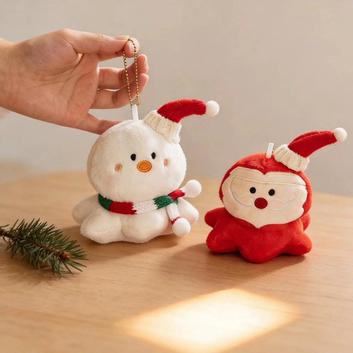 ふわふわ クリスマス キャラクター ぬいぐるみ キーホルダー