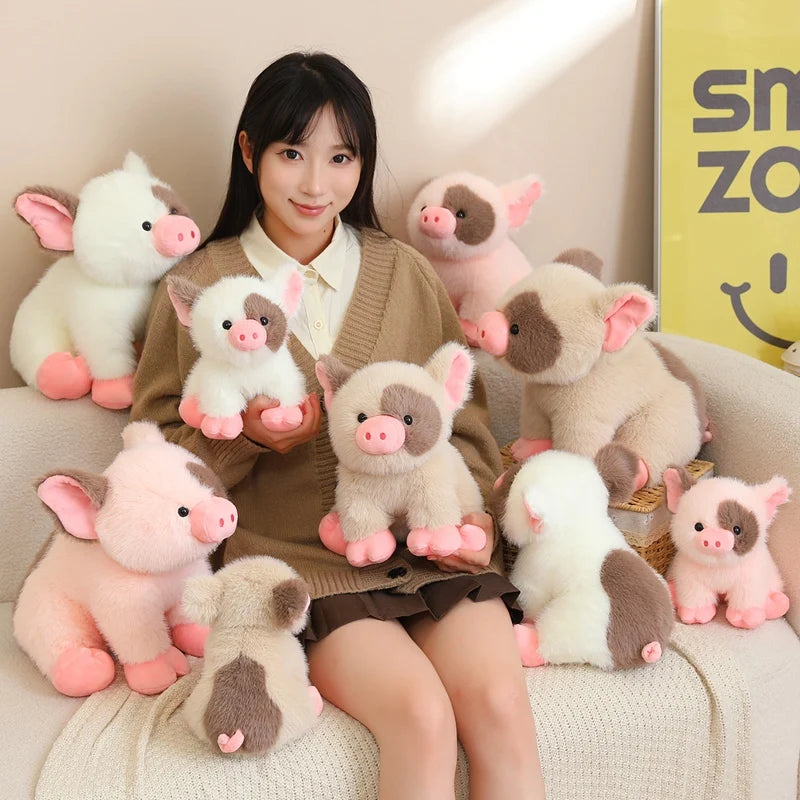ふわふわで可愛いブチ柄の子ぶたぬいぐるみ