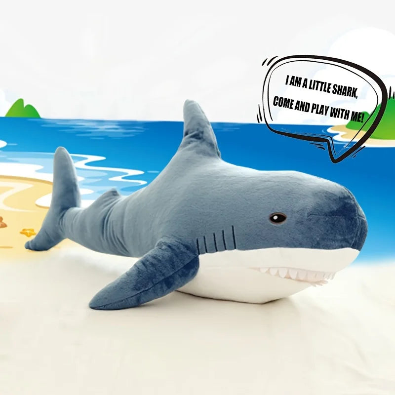 40/58cm Big Soft Simulation Cute Shark Plush Toy Kawaii Stuffed Kids Children Boys Girls Lovely Animal Pillow for Birthday Gifts