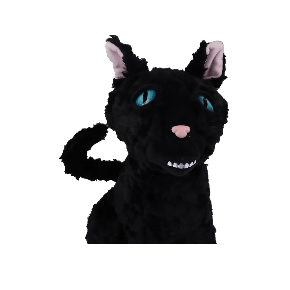 ハロウィン ギザギザ歯の怖い黒猫 もこもこぬいぐるみ