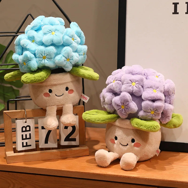 30cm Artificial Flower Plush Toy 3 color Plants Bloom hydrangea macrophylla Soft Dolls Girls Boys Kawaii Xmas Gift Home Decor