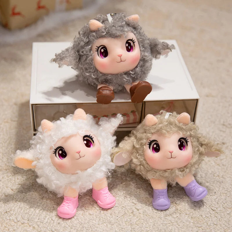 ぽっちゃり くりくり目 の もこもこ ひつじ ぬいぐるみ
