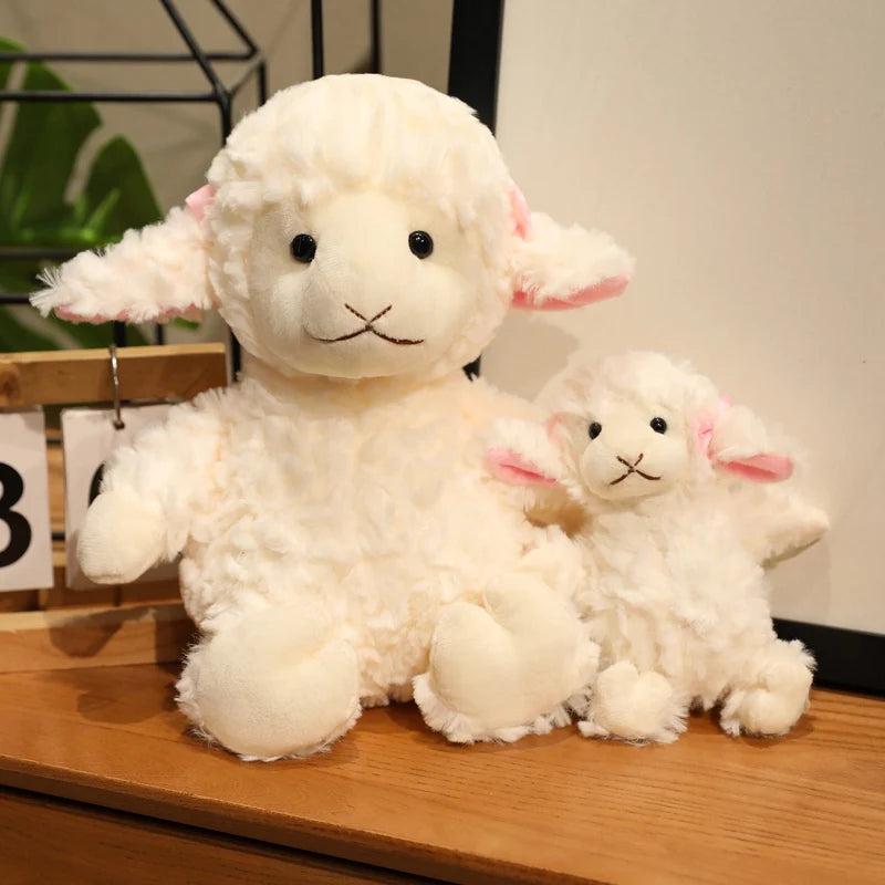 Cute Soft White Sheep Plush Toys Soft Lamb Plushie Dolls Stuffed Sheep Sleeping Toys Birthday Gifts for Kids Home Decor