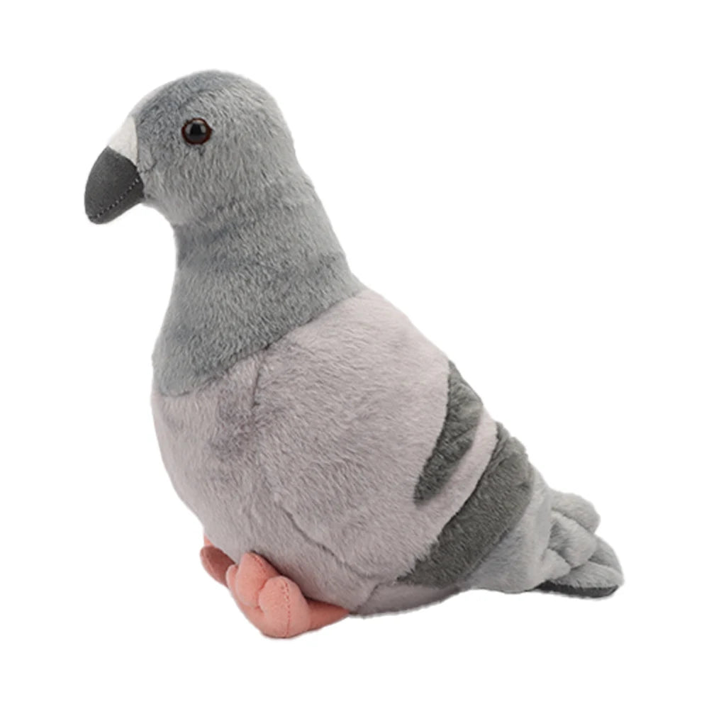 Realistic Pigeon Plush Toys High Quality Soft Lifelike Grey Hill White Pigeons Birds with Eyes Feather Home Decor Birthday Gifts
