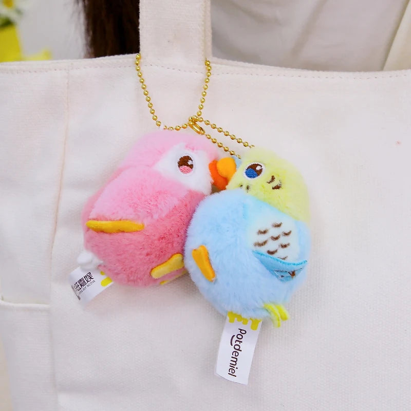 ふわふわ セキセイインコ カップル ぬいぐるみキーホルダー