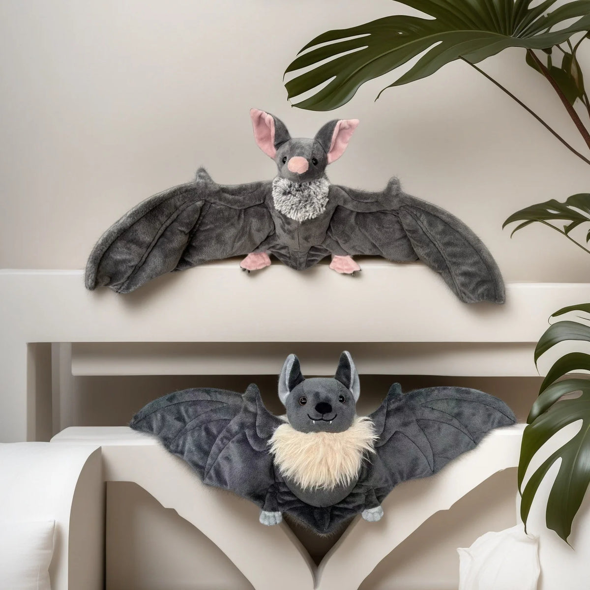 ハロウィン ふわふわ ダークグレー コウモリ ぬいぐるみ