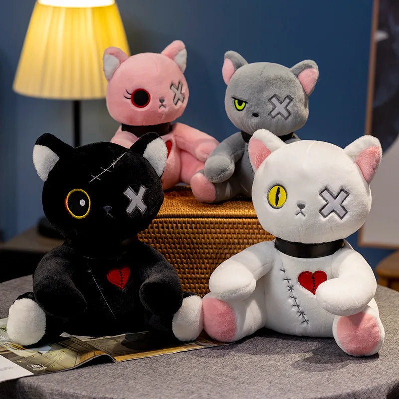 25cm Mood Cat Plush Toy Tuffed Dark Series Gothic Lolita Stuffed Animal Plush Cat Plushie Birthday Gift Toys for Kids Room Decor