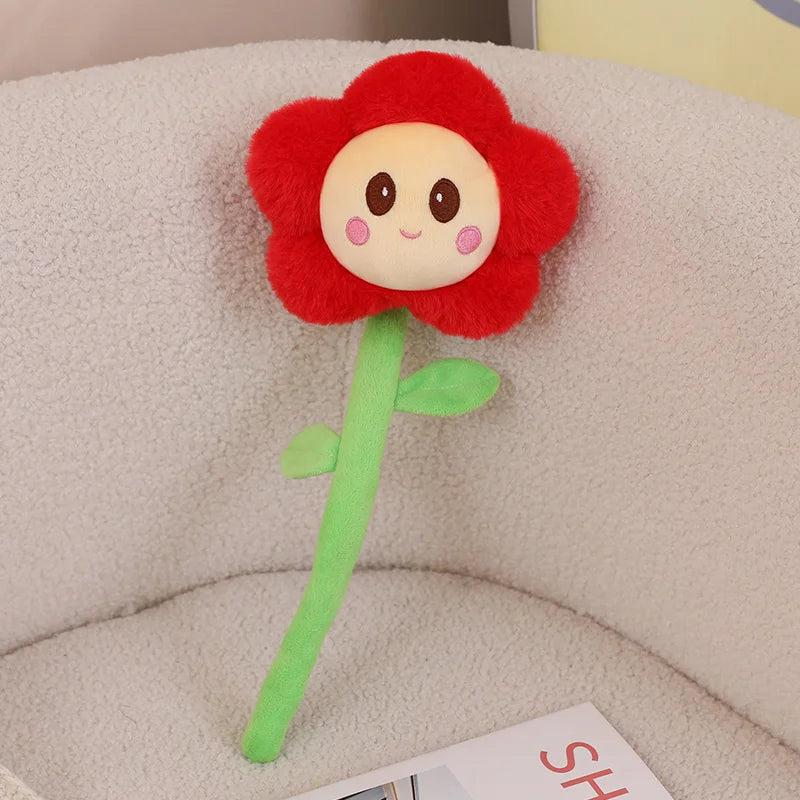 ふわふわ 茎付き カラフル お花 ぬいぐるみ
