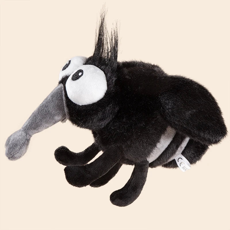 ユニークな大きな目の黒い蚊のぬいぐるみ