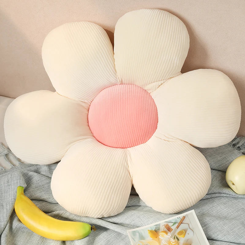 ふわふわ タイダイ柄 花形クッション