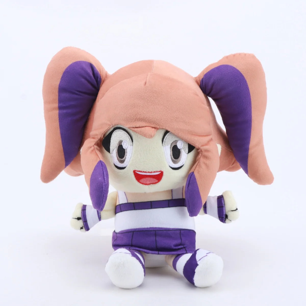ピーチとパープルの可愛いアニメ風キャラクターぬいぐるみ