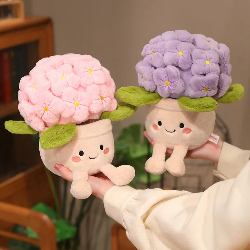30cm Artificial Flower Plush Toy 3 color Plants Bloom hydrangea macrophylla Soft Dolls Girls Boys Kawaii Xmas Gift Home Decor