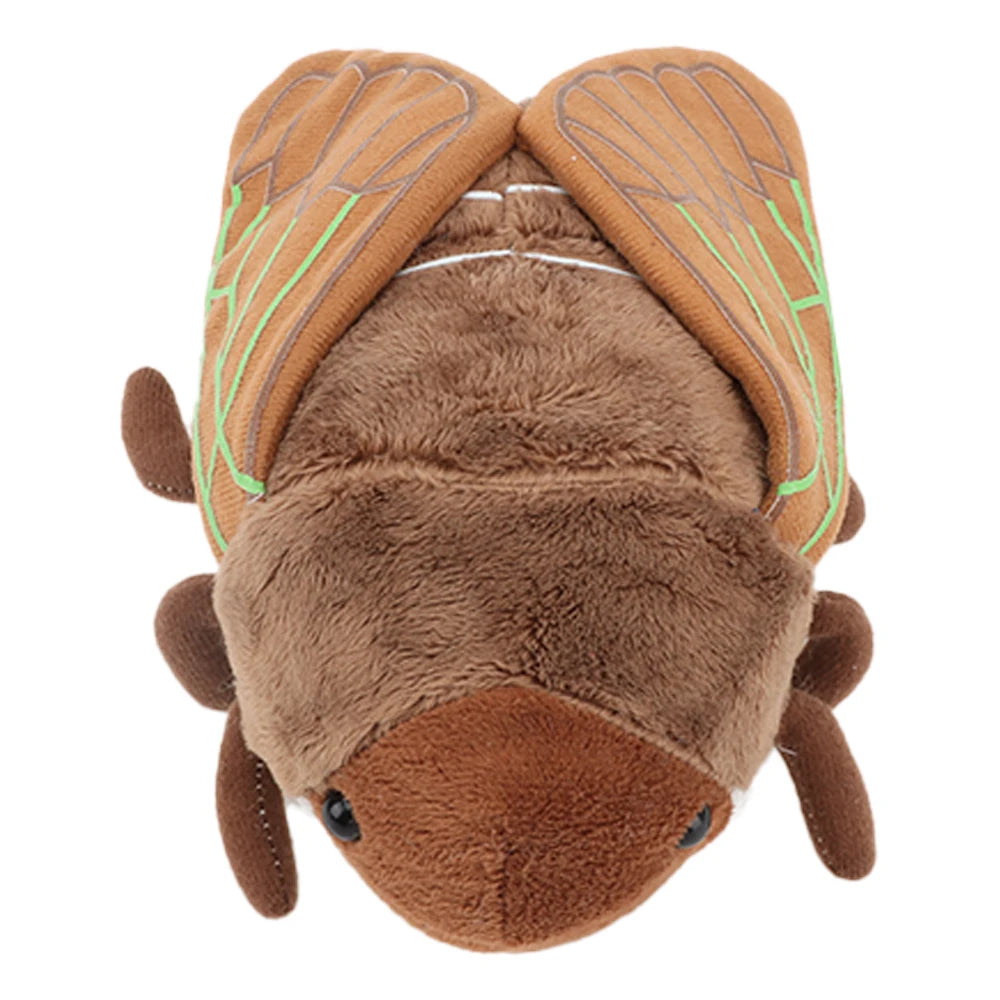 18cm Funny Creative Cartoon Insect Simulation Golden Cicada Plush Toy Brown Insect Soft Plush Toy Birthday Gift for Boy or Girls