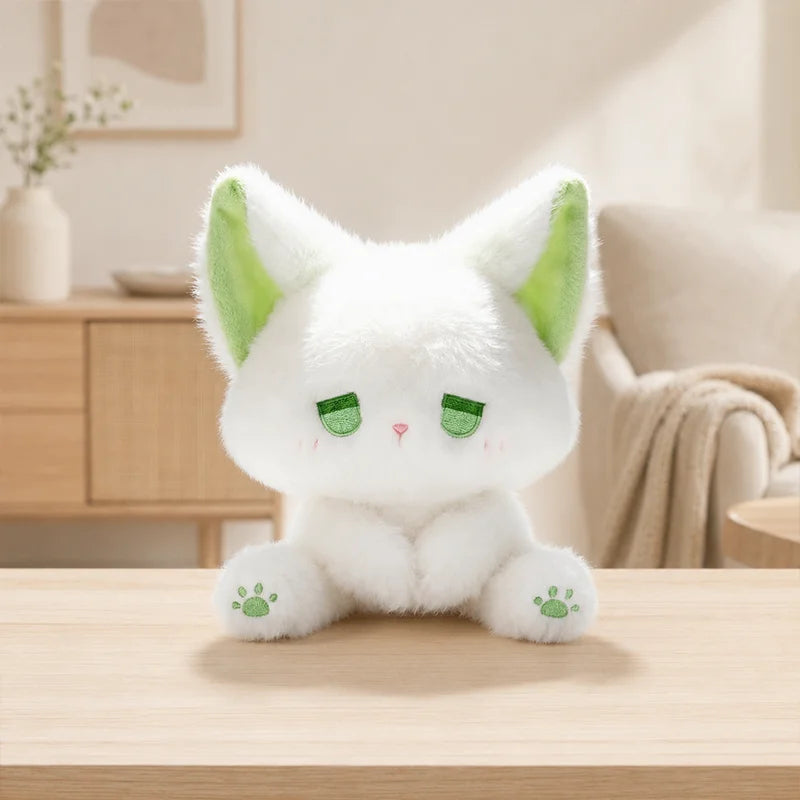 15cm Cute Silly Fox Doll with High Appearance Plush Toy Cartoon Sitting Posture Doll White Black Body with Different Color Ear