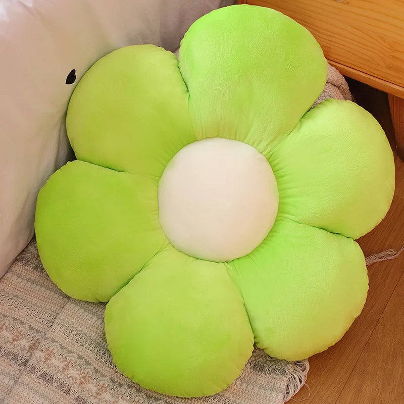 ふわふわ タイダイ柄 花形クッション