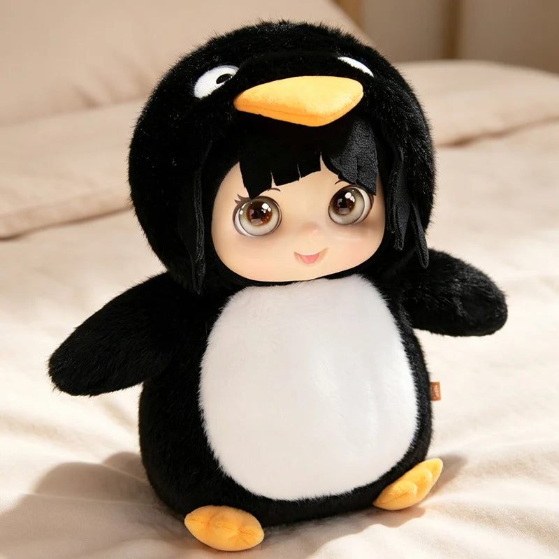 かわいい ペンギン 着ぐるみ 人形 絵本持ち