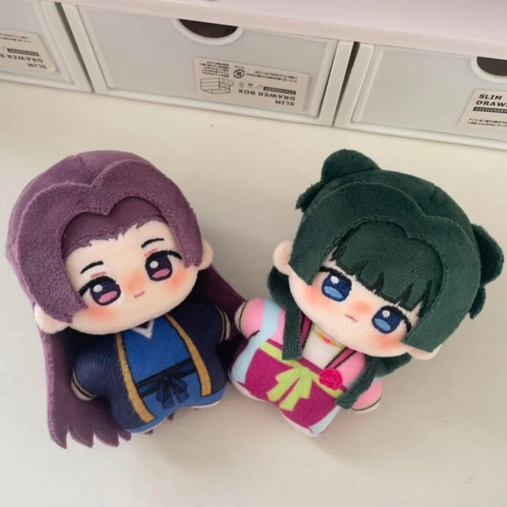 ちび キャラクター ぬいぐるみ 紫髪と緑髪 和風衣装