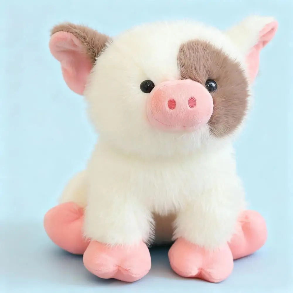 茶色いブチ豚のふわふわぬいぐるみ