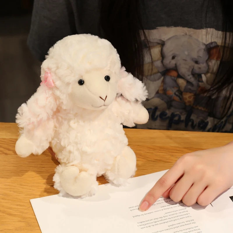 Cute Soft White Sheep Plush Toys Soft Lamb Plushie Dolls Stuffed Sheep Sleeping Toys Birthday Gifts for Kids Home Decor