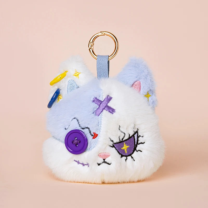 New Gothic Bunny Plush Keychain Animal RabbitBag Charm with Bandage Desian Kawaii Key Ring Pendant Car Bag Ornament Gift