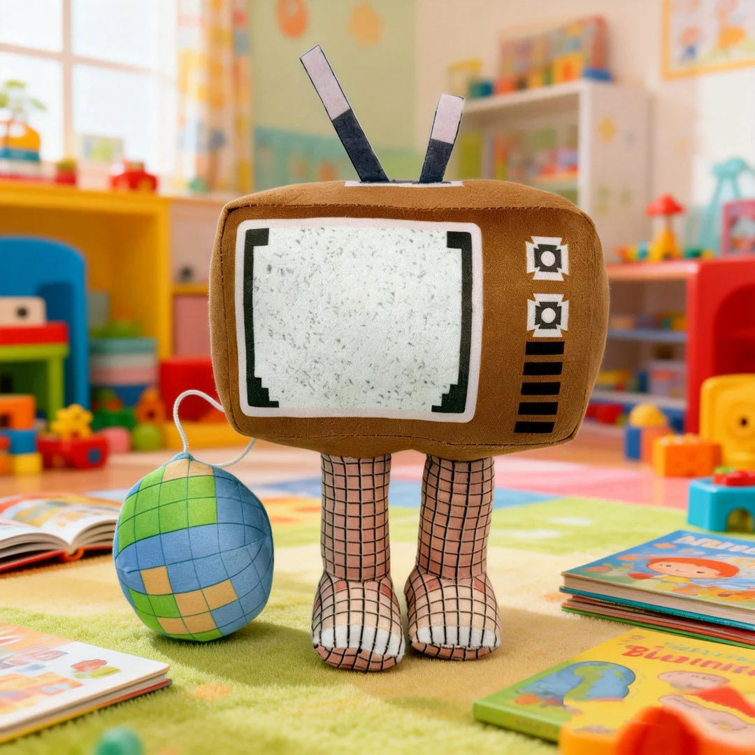 レトロ 砂嵐画面 テレビぬいぐるみ 地球儀付き