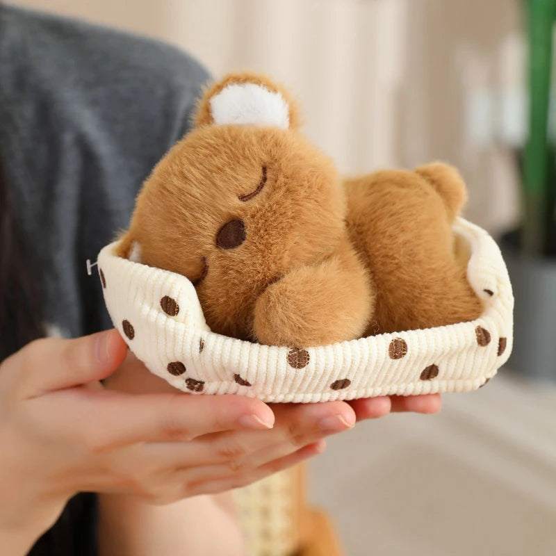 Cute Cartoon Dog, Cat, Fox, Bear, White Rabbit and Pig Plush Toy A Cat Doll Lying in Its Nest Cute Toys for Girl Funny Ornaments