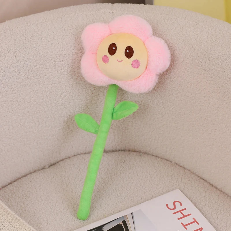ふわふわ 茎付き カラフル お花 ぬいぐるみ