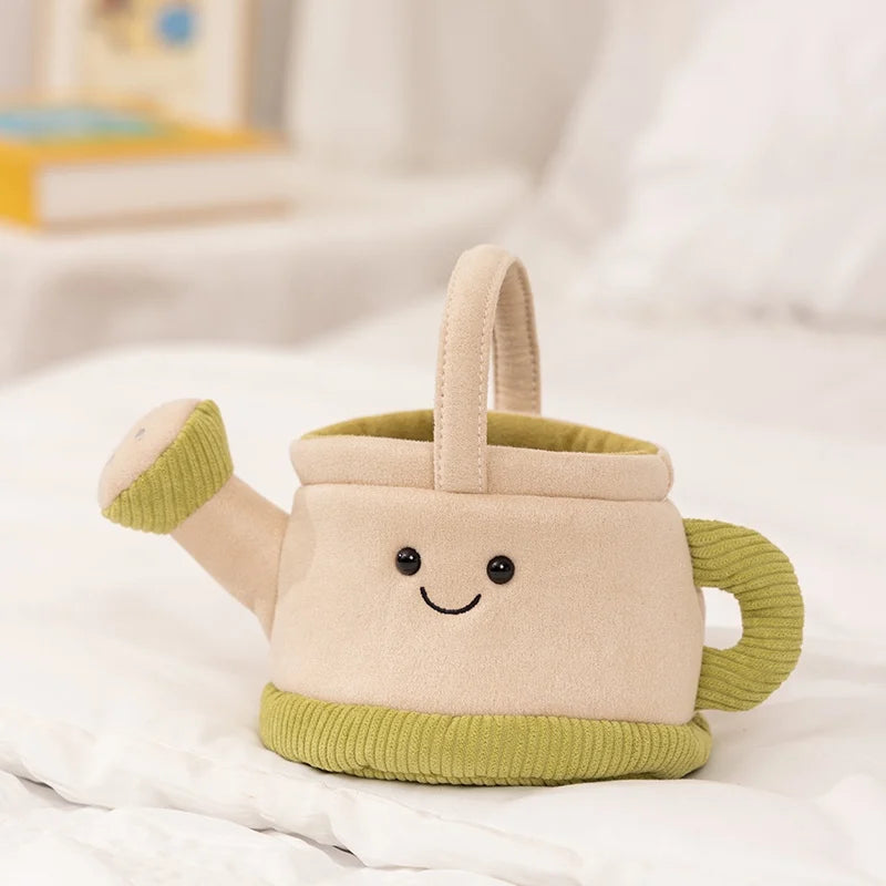コーデュロイの笑顔ガーデニングぬいぐるみ 植物バッグとじょうろ